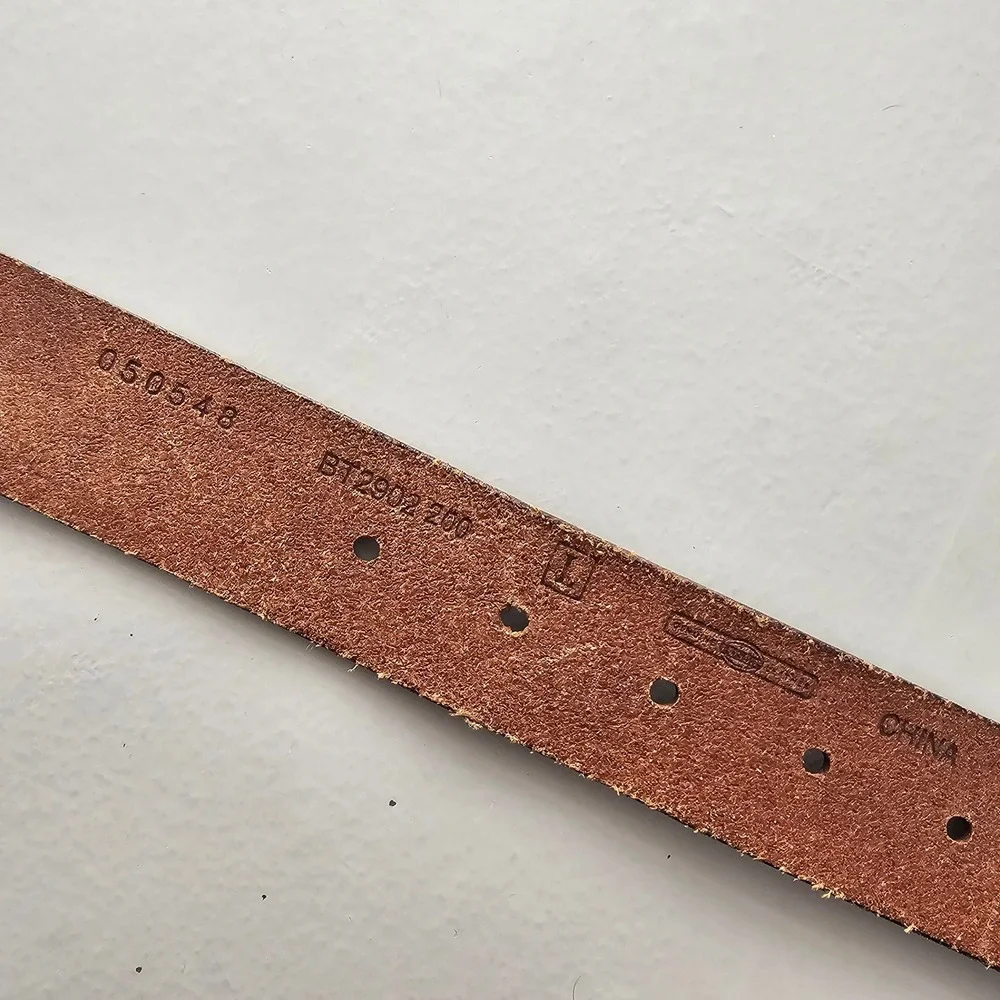 Fossil Womens Brown Leather Linked‎ Disc Belt Boho Large Festival Granola Girl